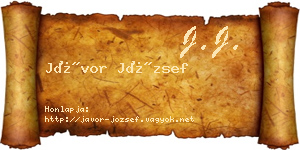 Jávor József névjegykártya